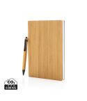 Set quaderno e penna in bambù A5, marrone, XDP772.159