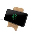 Foldable bamboo wireless charger 10W BRIGHT, phone stand | Barbra, brown, V0189-17