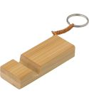 Bamboo keyring, phone stand, brown, V0282-16