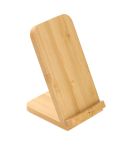 Bamboo wireless charger 10W BRIGHT, phone stand | Wilder, brown, V0349-17