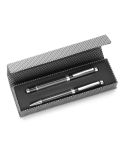 Writing set, ball pen and roller ball pen, black, V1066-03