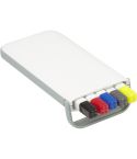 Writing set, pencil, highlighter and ball pens with caps that indicate ink colour, white, V1314-02