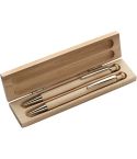 Writing set, ball pen and mechanical pencil, brown, V1356-17
