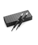 Writing set, ball pen and roller ball pen, black, V1420-03