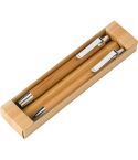 Bambusov pisalni set, kemični svinčnik s touch svinčnikom in mehanskim svinčnikom, rjava, V1803-16