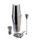 Cocktail set, shaker, 4 pcs, silver, V1818-32