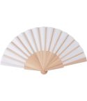 RPET hand fan, white, V2204-02