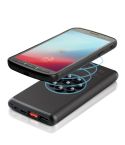 Wireless power bank 10000 mAh Mauro Conti with suction cups, wireless charger 10W | Stef, black, V4833-03