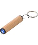 Bamboo keyring, LED light, brown, V4896-17