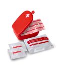 First aid kit in plastic case, 5 pcs, red, V5475-05