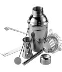 Cocktail set, shaker, ice tongs, spoon, silver, V5488-32