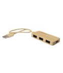 Bamboo USB i USB-C hub BRIGHT | Kenzie, smeđa, V7283-17