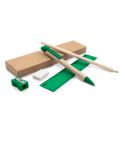 Set scolastico, astuccio, matita, penna a sfera, righello, gomma e temperamatite | Tobias, V7869