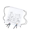 Drawstring bag for colouring, crayons | Rosemary, white, V7871-02