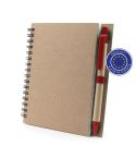 Notebook A6 with ball pen | Sidney, red, V9000-05