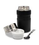 Contenitore termico per alimenti 650 ml Air Gifts, cucchiaio pieghevole | Jonathan, nero, V9962-03
