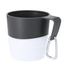 Tazza da viaggio pieghevole da 340 ml con clip a moschettone, bianco, VA669-02