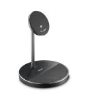 Magnetic wireless charger 2 in 1 15W Hama, black, VH066-03