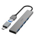 Hub USB, USB-C Hama, siva, VH072-19