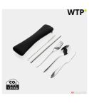 Set di posate riutilizzabili in acciaio inossidabile da 4 pezzi, argento, XDP269.632