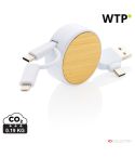 RCS recycled plastic Ontario 6-in-1 retractable cable, white, XDP302.373