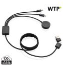 Terra RCS rPET 6-v-1 polnilni kabel 60W z napravo za polnjenje ur, siva, XDP302.5902