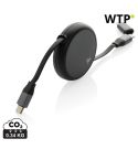 Terra RCS recycled aluminium retractable 240W 2-in-1 cable, črna, XDP302.7701
