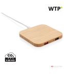 Bambusni 5W brezžični polnilec z USB, rjava, XDP308.149