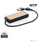 Povezava RCS recikliranega plastike in bambusa dvojni vhod USB hub, črna, XDP308.5601