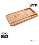 Bamboo desk organiser 5W wireless charger, brown, XDP308.629