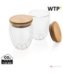 Doppelwandiges Borosilikatglas mit Bambusdeckel 250ml 2er Set, Banner, XDP432.140