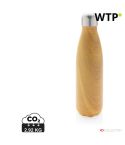 Vakuumisolierte Edelstahlflasche mit Holzoptik, Gelb, XDP436.486