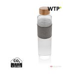 Impact borosilicate glass bottle with bamboo lid, transparent, XDP436.770