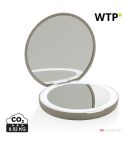 Specchio da trucco ricaricabile LED in plastica riciclata Lumora RCS, beige, XDP457.0319