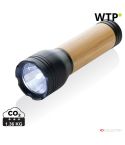 Torcia in plastica riciclata e bambù certificata RCS da 3W Lucid, nero, XDP513.781