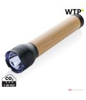 Torcia in plastica riciclata e bambù certificata RCS da 5W Lucid, nero, XDP513.791