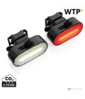 Lumino RCS reciklirana plastična USB polnilna kolesarska lučka set, črna, XDP513.8401