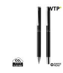 Swiss Peak Cedar RCS certified recycled aluminium pen set, nero, XDP611.161