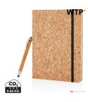 Quaderno A5 con penna in bambù inclusa di stilo., marrone, XDP773.779