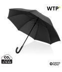Ombrello Swiss Peak Vero Aware™ RPET da 25” con manico di lusso, nero, XDP850.7501