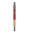 Touch screen ballpoint pen in wheat straw+ABS, bamboo and metal, B11273