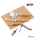 Bamboo cheese and wine set, 4 pcs, brown, V4886-17
