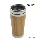 Bamboo thermo mug 400 ml, beige, V0773-18
