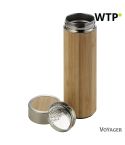 Bamboo thermos 420 ml with sieve stopping dregs, beige, V0772-18
