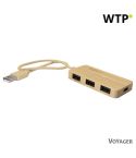 Hub USB e USB-C in bambù BRIGHT | Kenzie, marrone, V7283-17