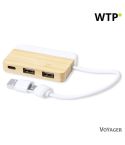 Bamboo USB- und USB Typ C-Hub, gemischt, V1132-00