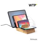 Bambusni brezžični polnilec 10W, stojalo za telefon, stojalo za tablico, rjava, V8334-16