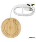 Caricatore wireless in bambù Riaz, beige, 675081-823999999