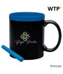 Keramiktasse zum Zeichnen 300 ml, Kreide, Blau, V5479-04