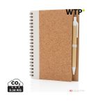 Kork-Notizbuch mit Stift, Weiß, XDP774.273